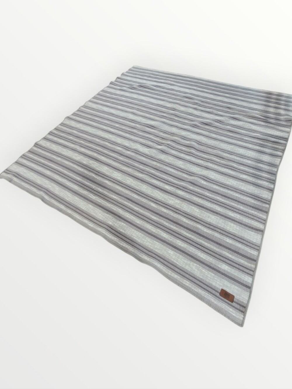 Frye Paloma Quilt Gray and White Striped Quilted Bedding Queen 90x87 - Picture 2 of 12